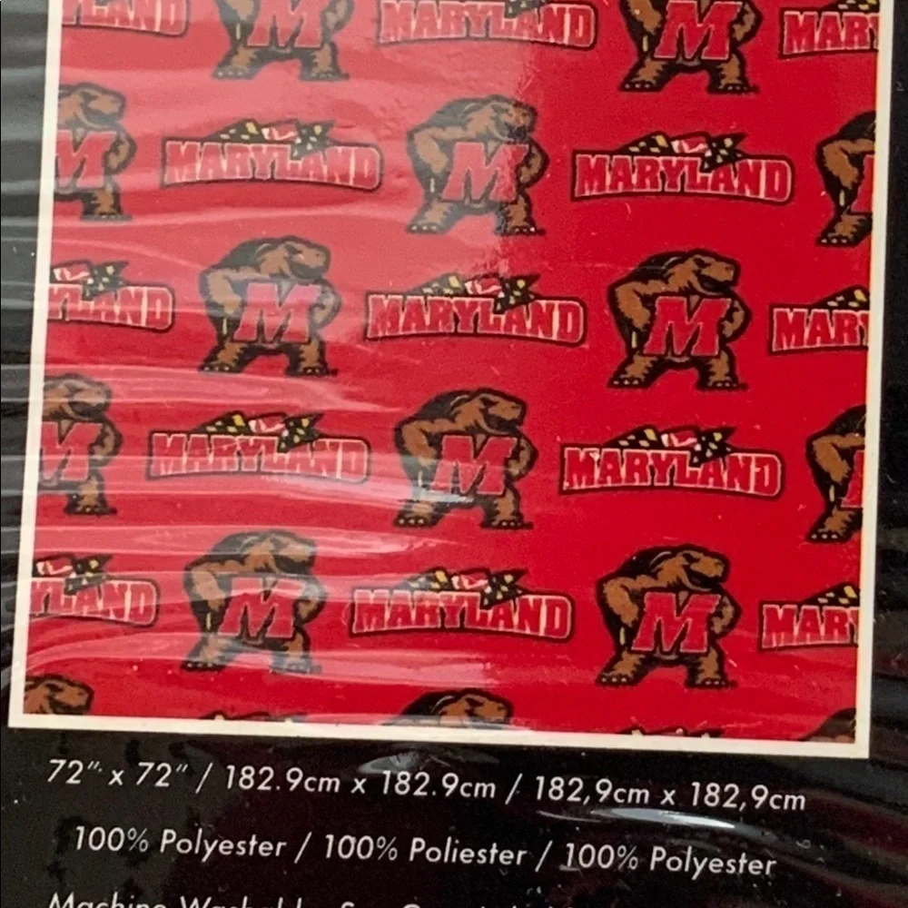 University Maryland Mascot Terrapin Fabric Shower Curtain Terp Sports 72 X 72 in